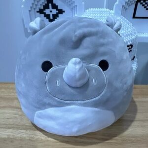 Gray Plush Rhino Pillow
